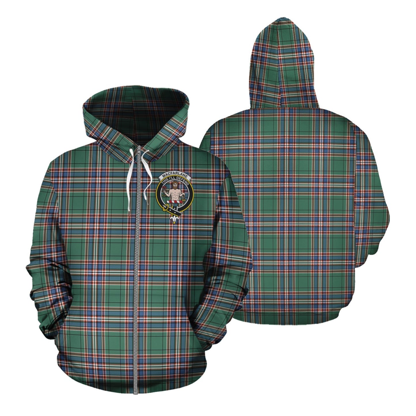 Printivon Macfarlane Hunting Ancient Tartan Hoodie