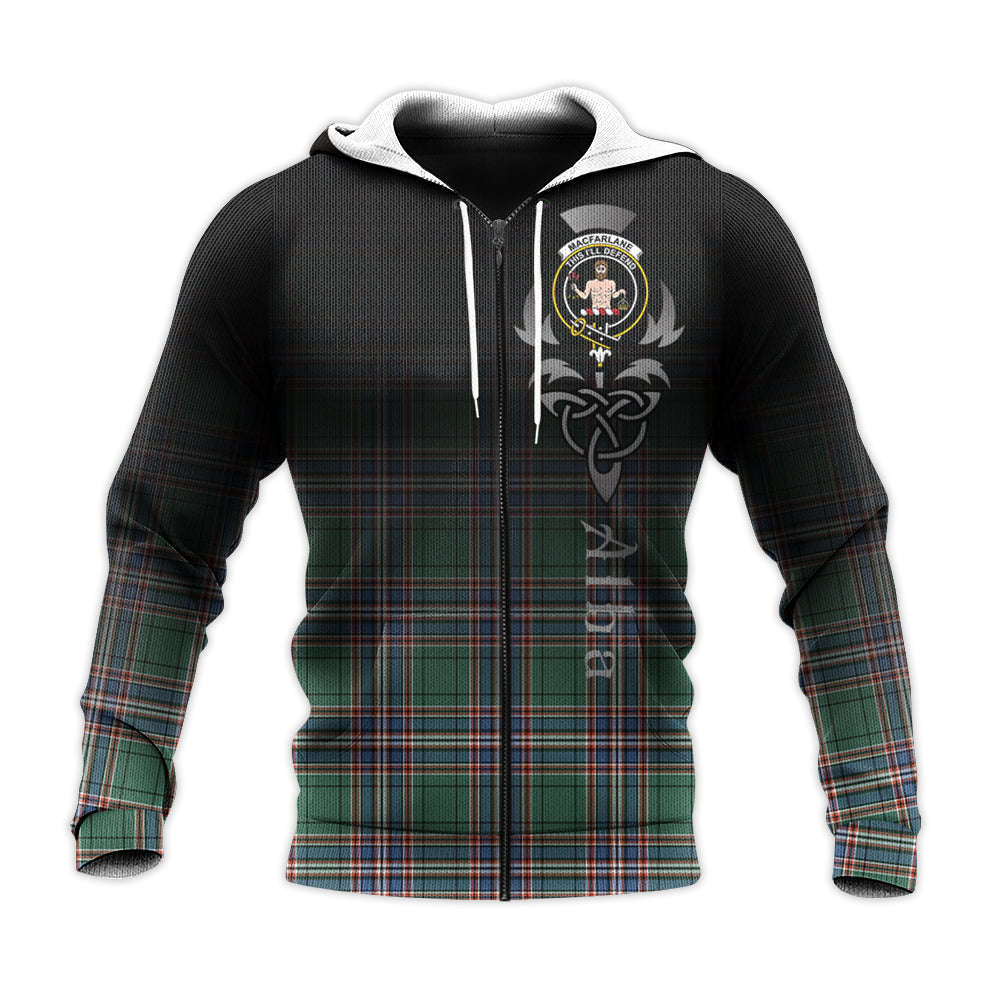 Printivon Macfarlane Hunting Ancient Tartan Crest Alba Celtic Hoodie
