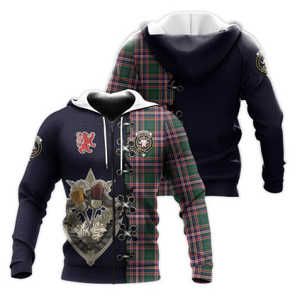 Printivon Macfarlane Hunting Modern Tartan Hoodie Lion Rampant And Celtic Thistle Style