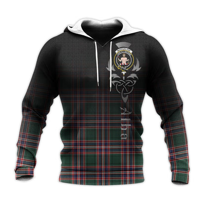Printivon Macfarlane Hunting Modern Tartan Crest Alba Celtic Hoodie