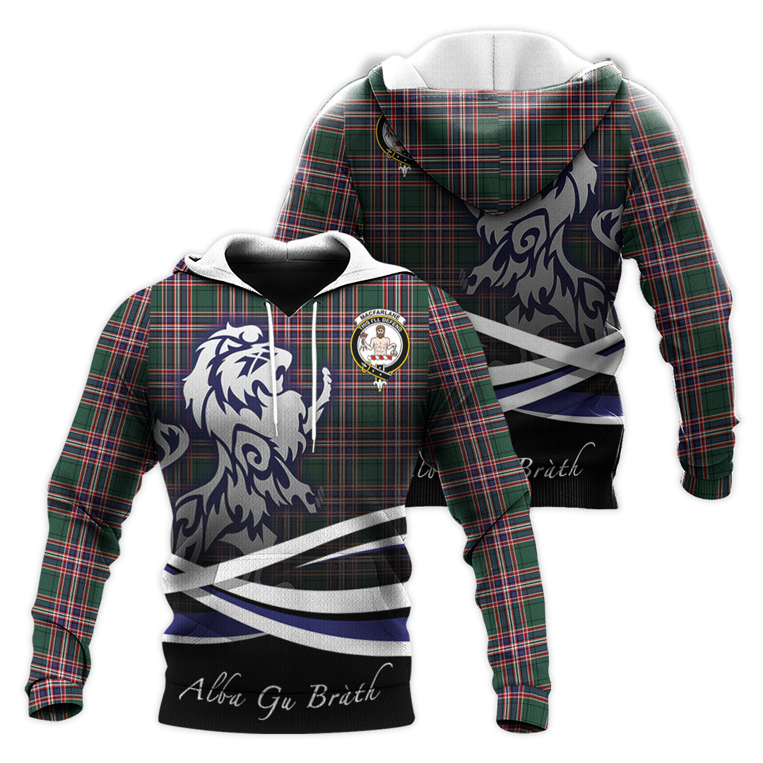 Printivon Macfarlane Hunting Modern Tartan Scottish Lion Hoodie