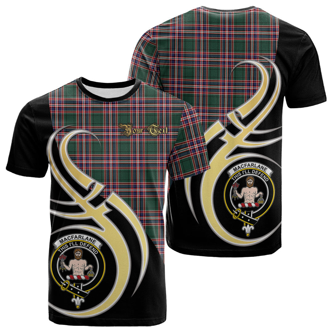 Printivon MacFarlane Hunting Modern Tartan Crest Believe In Me T Shirt