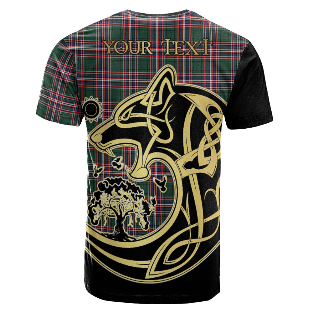 Printivon MacFarlane Hunting Modern Crest Celtic Wolf Tartan T Shirt Custom Your Text