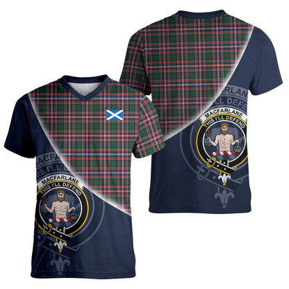 Printivon MacFarlane Hunting Modern Tartan Scottish Crest T Shirt