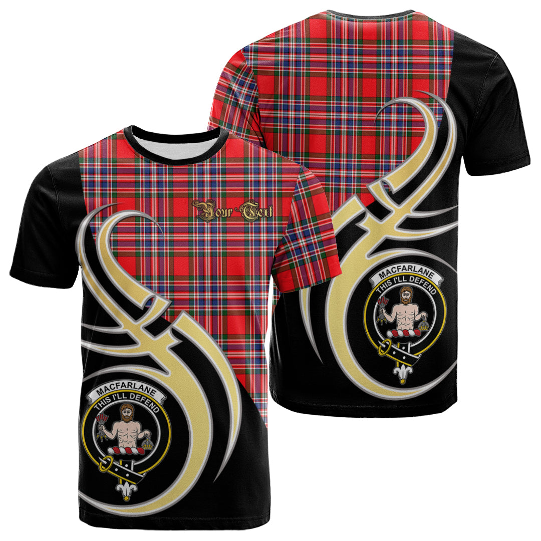 Printivon MacFarlane Modern Tartan Crest Believe In Me T Shirt