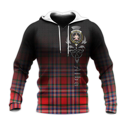 Printivon Macfarlane Modern Tartan Crest Alba Celtic Hoodie