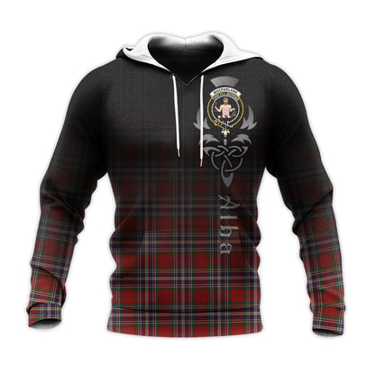 Printivon Macfarlane Red Tartan Crest Alba Celtic Hoodie