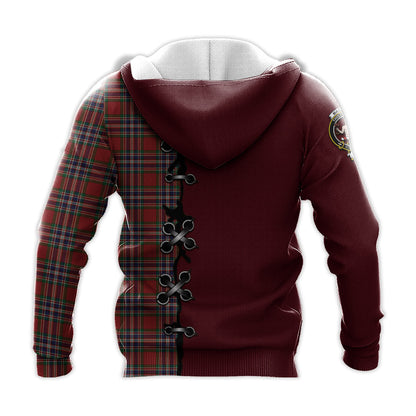 Printivon Macfarlane Red Tartan Hoodie Lion Rampant And Celtic Thistle Style