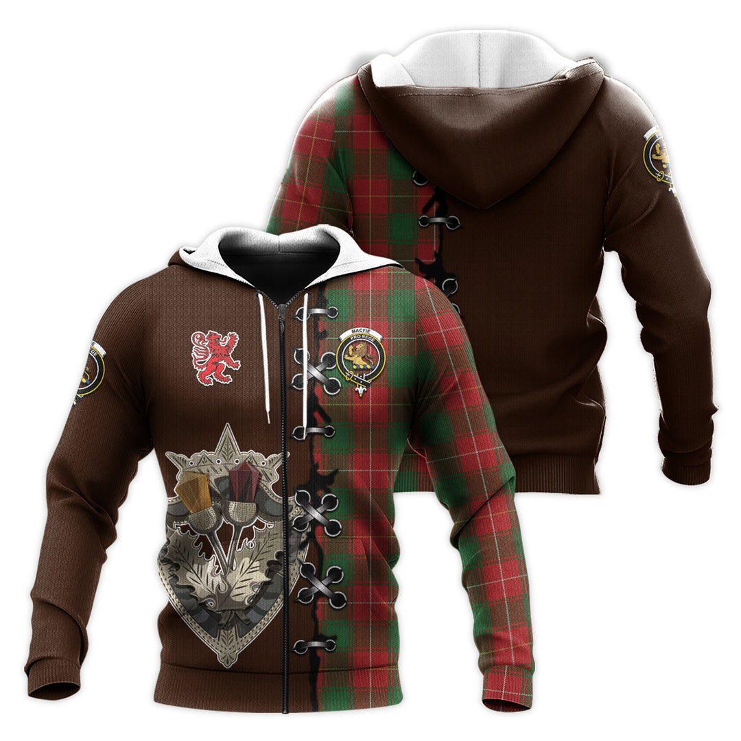 Printivon Macfie Tartan Hoodie Lion Rampant And Celtic Thistle Style