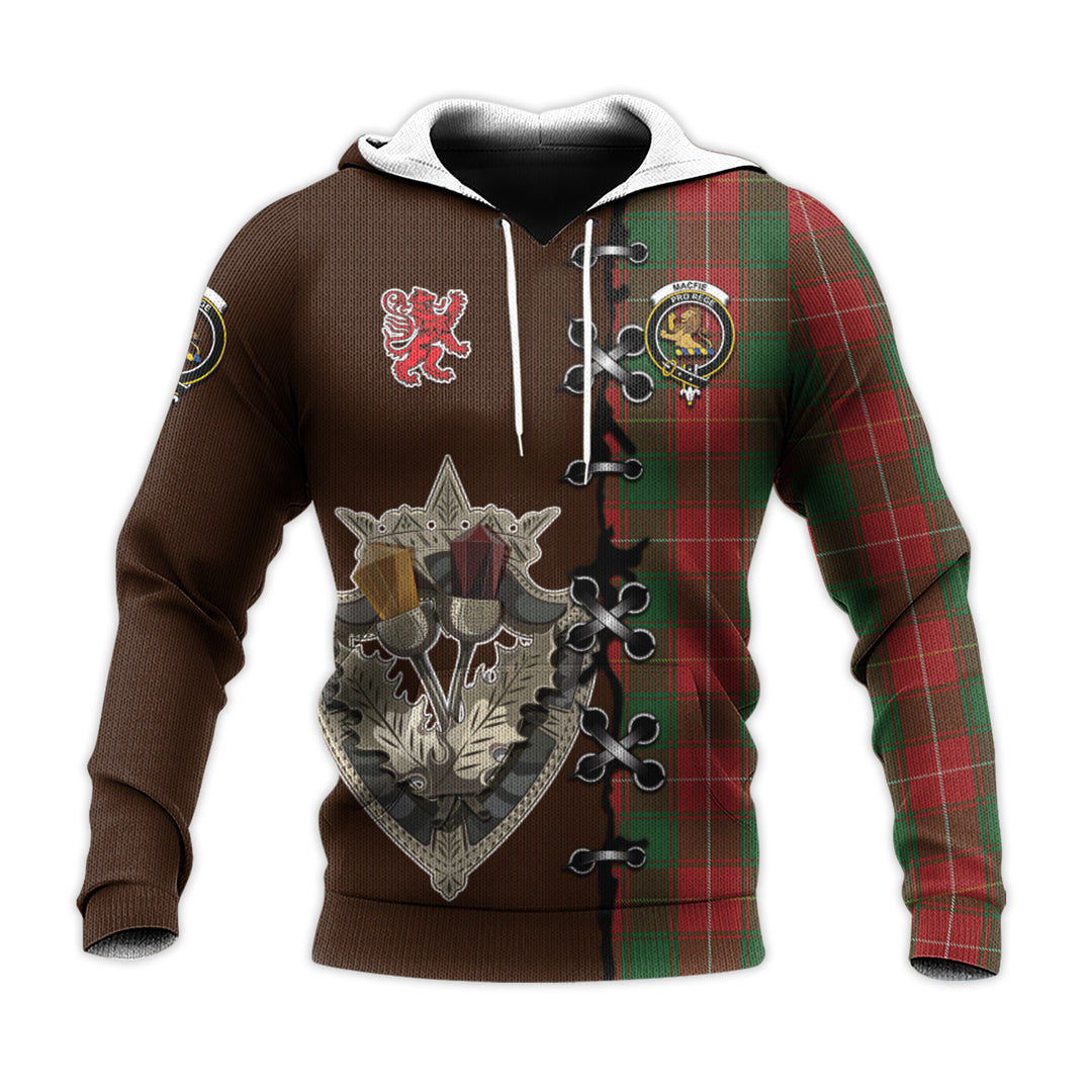 Printivon Macfie Tartan Hoodie Lion Rampant And Celtic Thistle Style