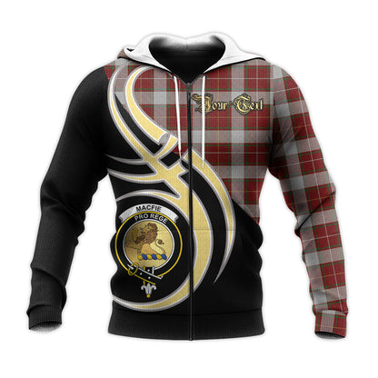 Printivon Macfie Dress Clan Believe In Me Crest Tartan Knitted Hoodie Custom Your Text