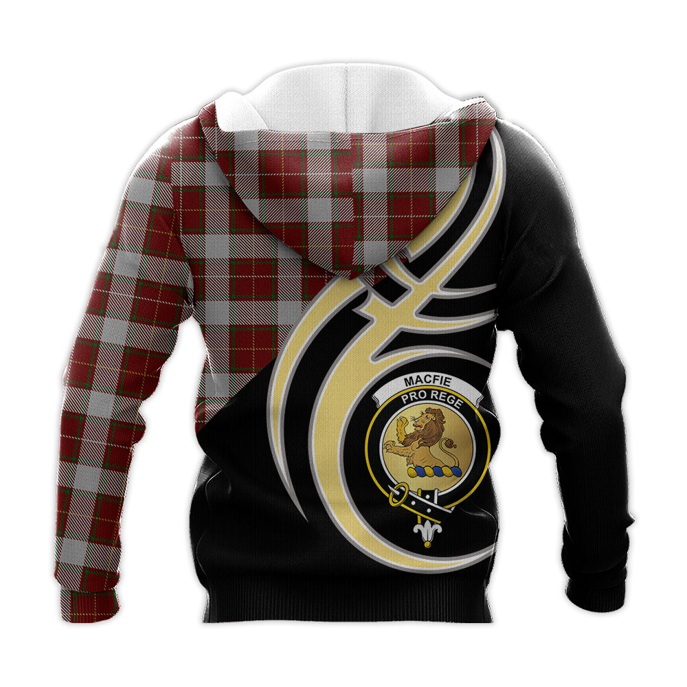 Printivon Macfie Dress Clan Believe In Me Crest Tartan Knitted Hoodie Custom Your Text