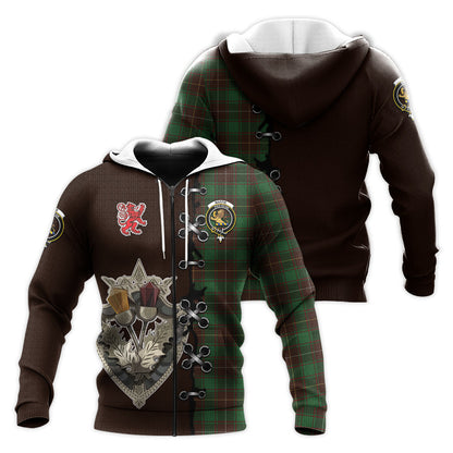 Printivon Macfie Hunting Tartan Hoodie Lion Rampant And Celtic Thistle Style