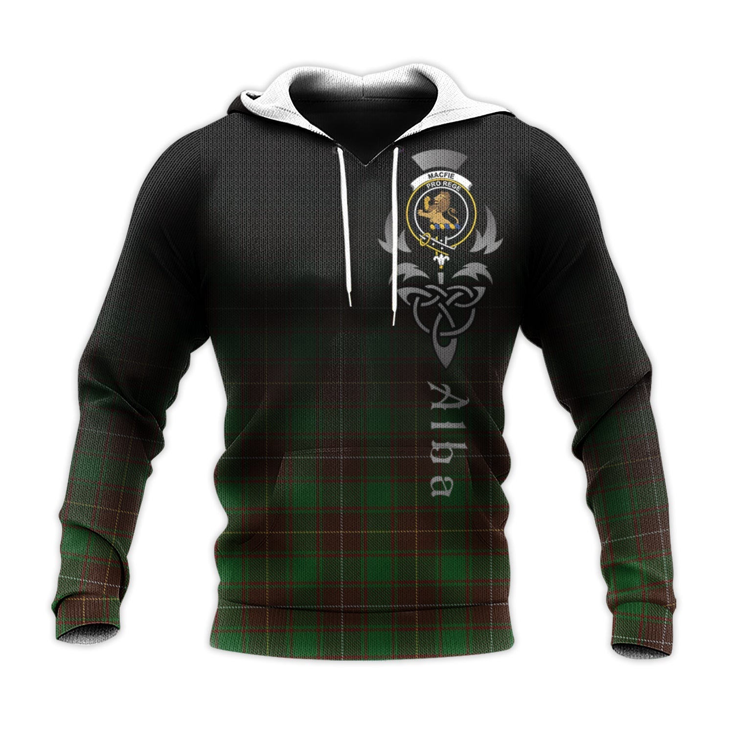 Printivon Macfie Hunting Tartan Crest Alba Celtic Hoodie