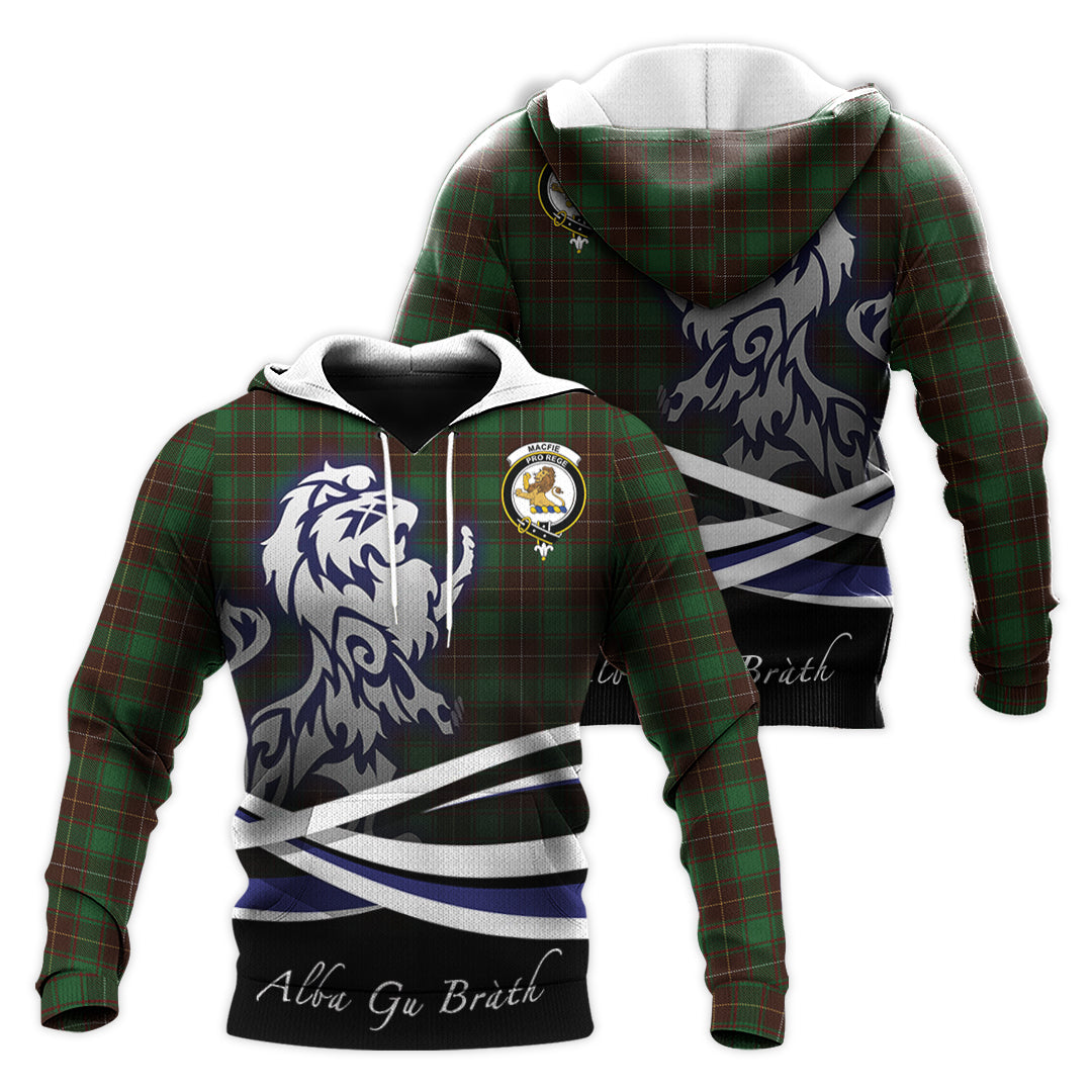 Printivon Macfie Hunting Tartan Scottish Lion Hoodie