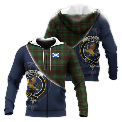 Printivon Macfie Hunting Tartan Scottish Crest Hoodie
