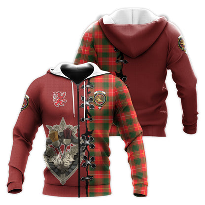 Printivon Macfie Modern Tartan Hoodie Lion Rampant And Celtic Thistle Style