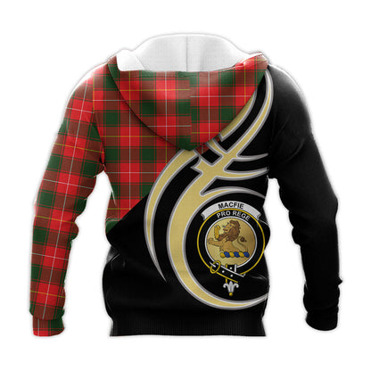 Printivon Macfie Modern Clan Believe In Me Crest Tartan Knitted Hoodie Custom Your Text
