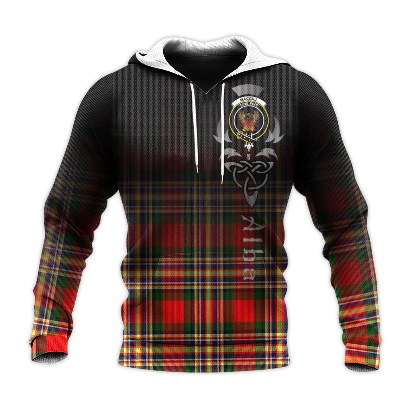 Printivon Macgill Modern Tartan Crest Alba Celtic Hoodie