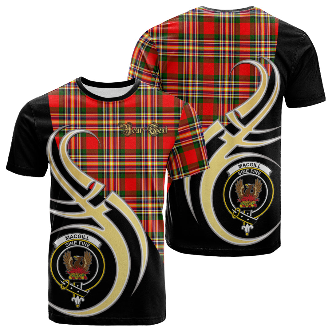 Printivon MacGill Modern Tartan Crest Believe In Me T Shirt
