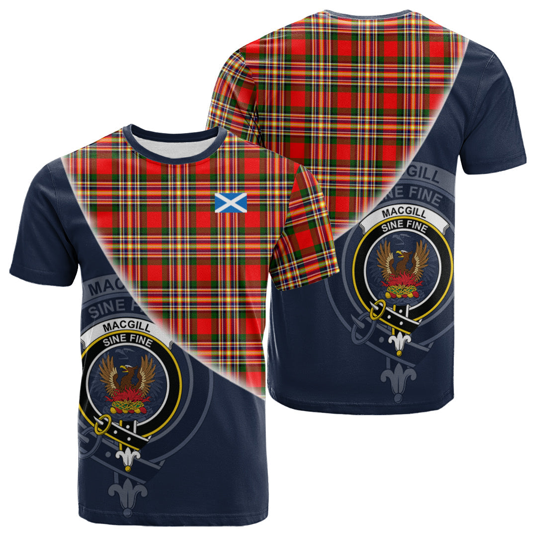 Printivon MacGill Modern Tartan Scottish Crest T Shirt