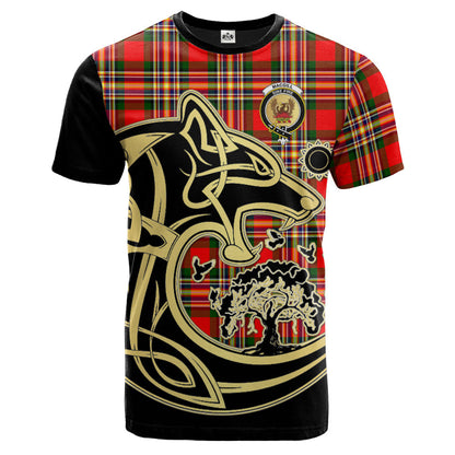 Printivon MacGill Modern Crest Celtic Wolf Tartan T Shirt Custom Your Text