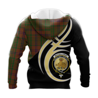 Printivon Macgillivray Hunting Clan Believe In Me Crest Tartan Knitted Hoodie Custom Your Text