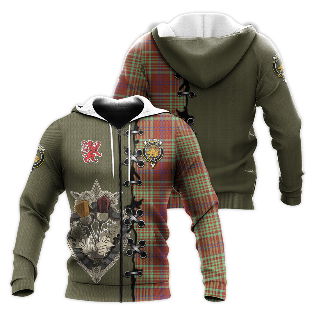 Printivon Macgillivray Hunting Ancient Tartan Hoodie Lion Rampant And Celtic Thistle Style