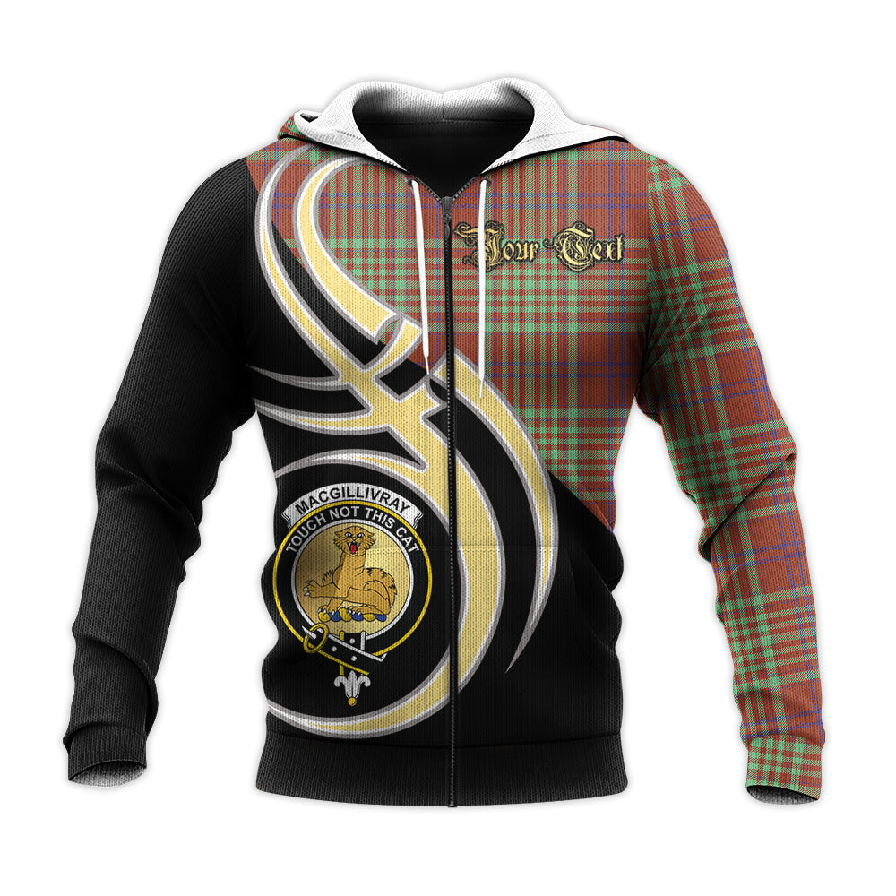 Printivon Macgillivray Hunting Ancient Clan Believe In Me Crest Tartan Knitted Hoodie Custom Your Text