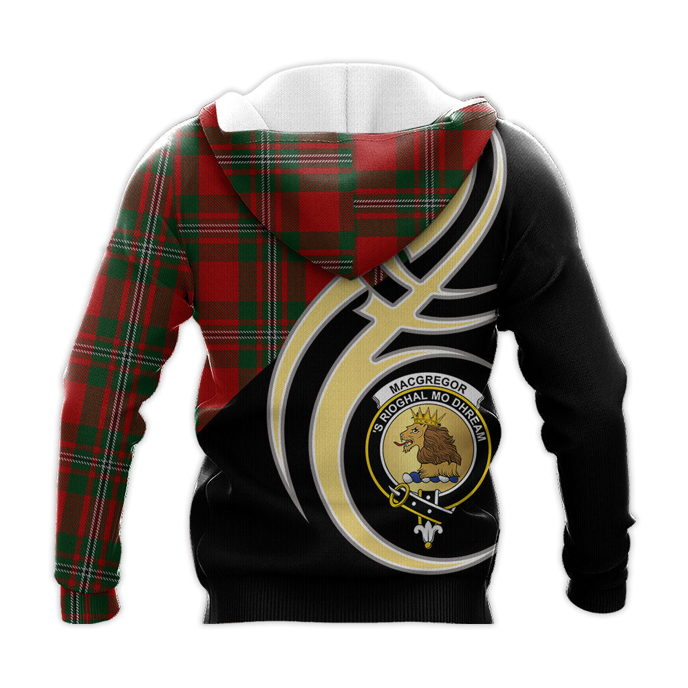 Printivon Macgregor Clan Believe In Me Crest Tartan Knitted Hoodie Custom Your Text