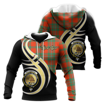 Printivon Macgregor Ancient Clan Believe In Me Crest Tartan Knitted Hoodie Custom Your Text