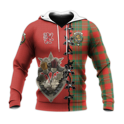 Printivon Macgregor Ancient Tartan Hoodie Lion Rampant And Celtic Thistle Style