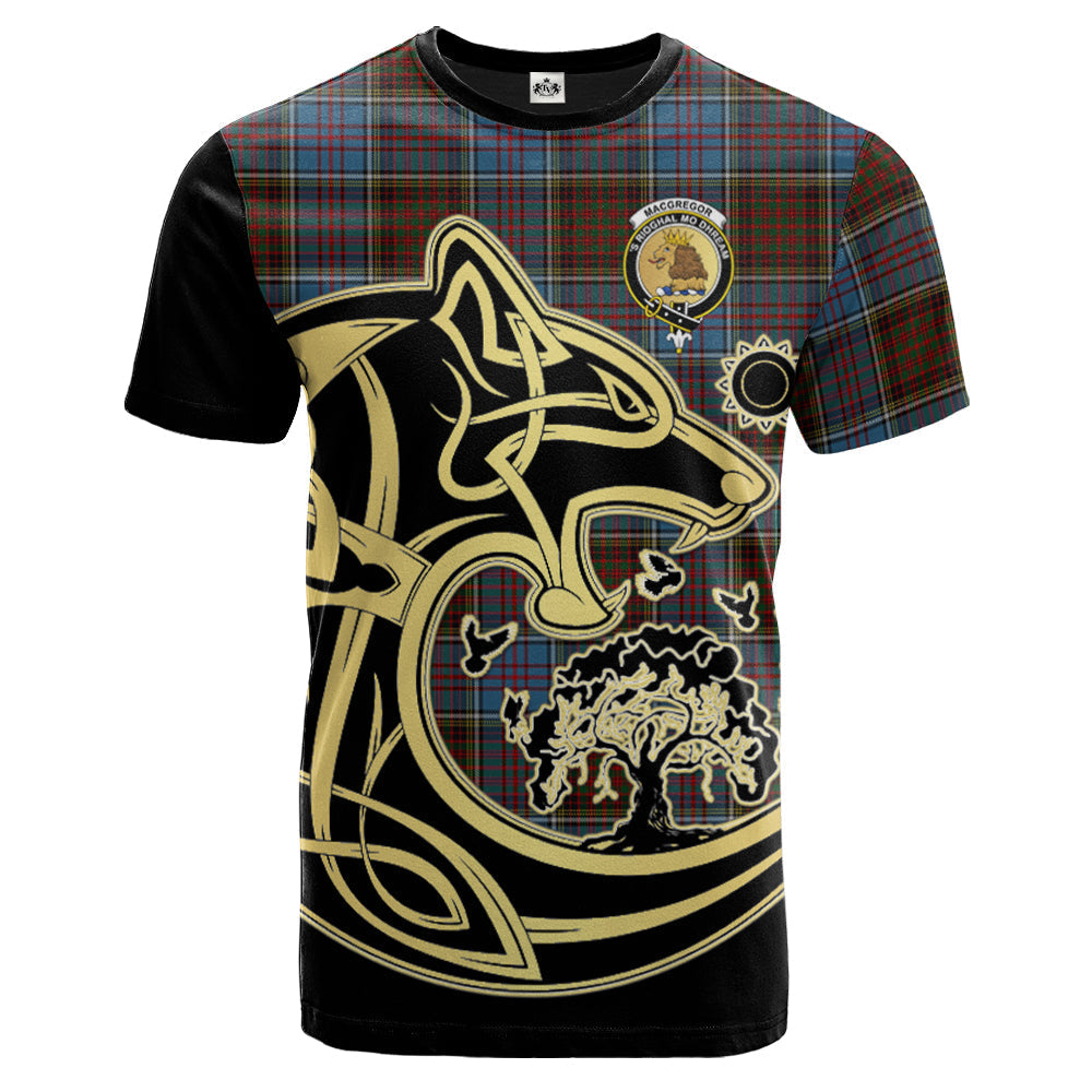 Printivon MacGregor Hastie Crest Celtic Wolf Tartan T Shirt Custom Your Text