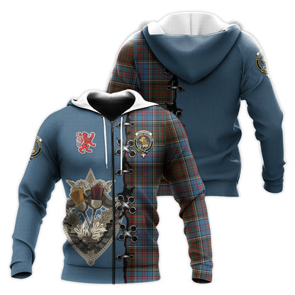 Printivon Macgregor Hastie Tartan Hoodie Lion Rampant And Celtic Thistle Style