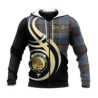 Printivon Macgregor Hastie Clan Believe In Me Crest Tartan Knitted Hoodie Custom Your Text