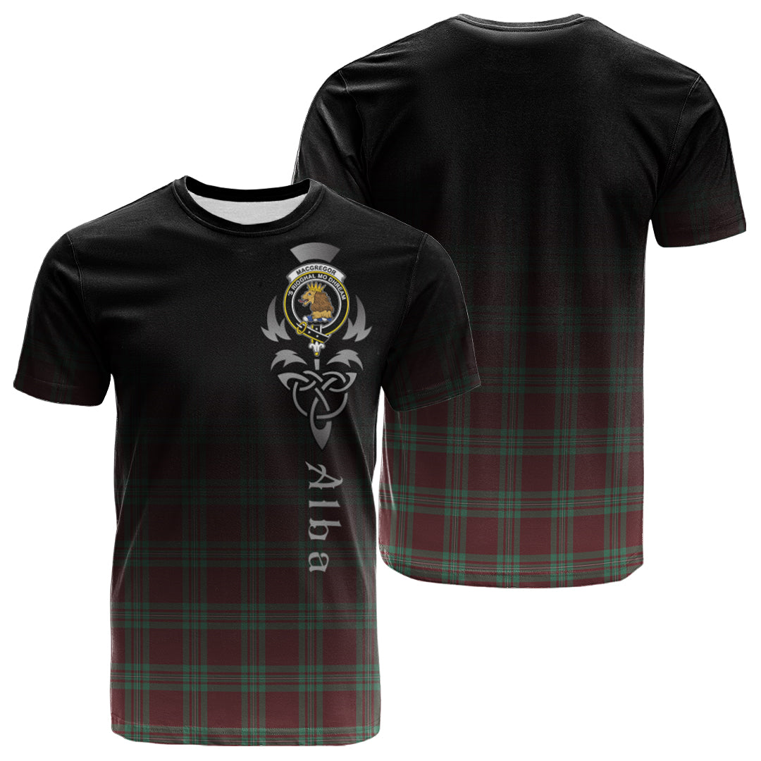 Printivon MacGregor Hunting Ancient Tartan Crest Alba Celtic T Shirt