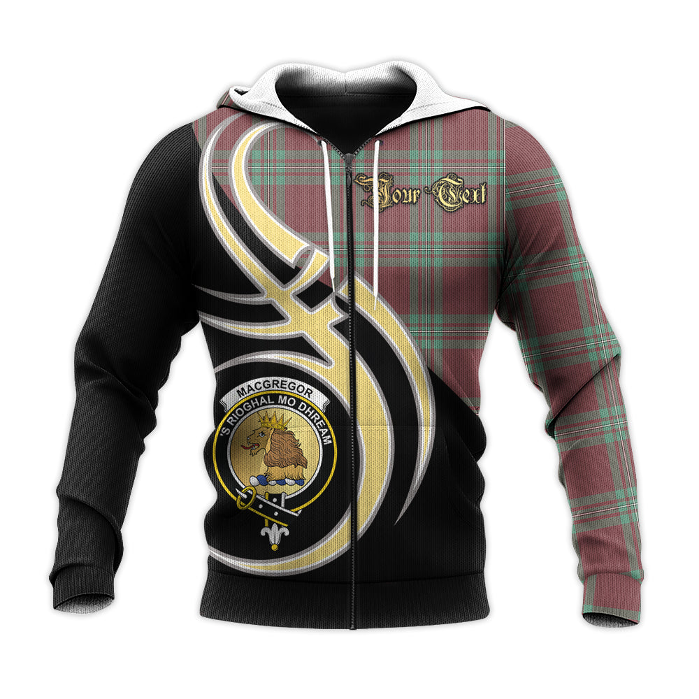 Printivon Macgregor Hunting Ancient Clan Believe In Me Crest Tartan Knitted Hoodie Custom Your Text
