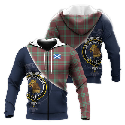 Printivon Macgregor Hunting Ancient Tartan Scottish Crest Hoodie