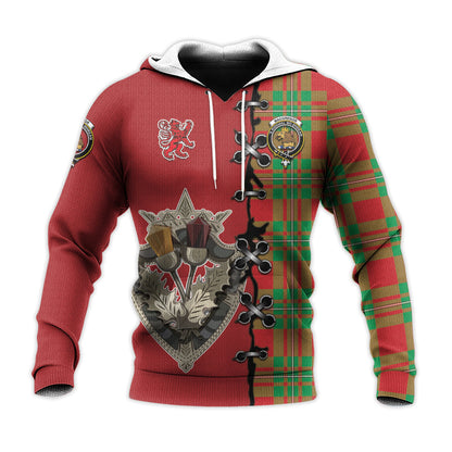 Printivon Macgregor Modern Tartan Hoodie Lion Rampant And Celtic Thistle Style