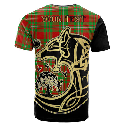 Printivon MacGregor Modern Crest Celtic Wolf Tartan T Shirt Custom Your Text
