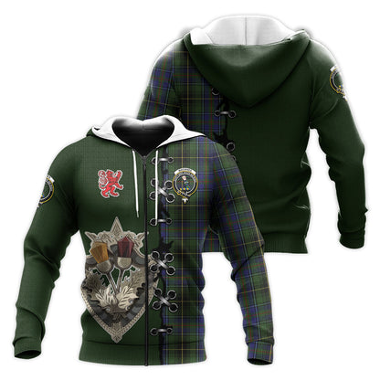 Printivon Macinnes Tartan Hoodie Lion Rampant And Celtic Thistle Style