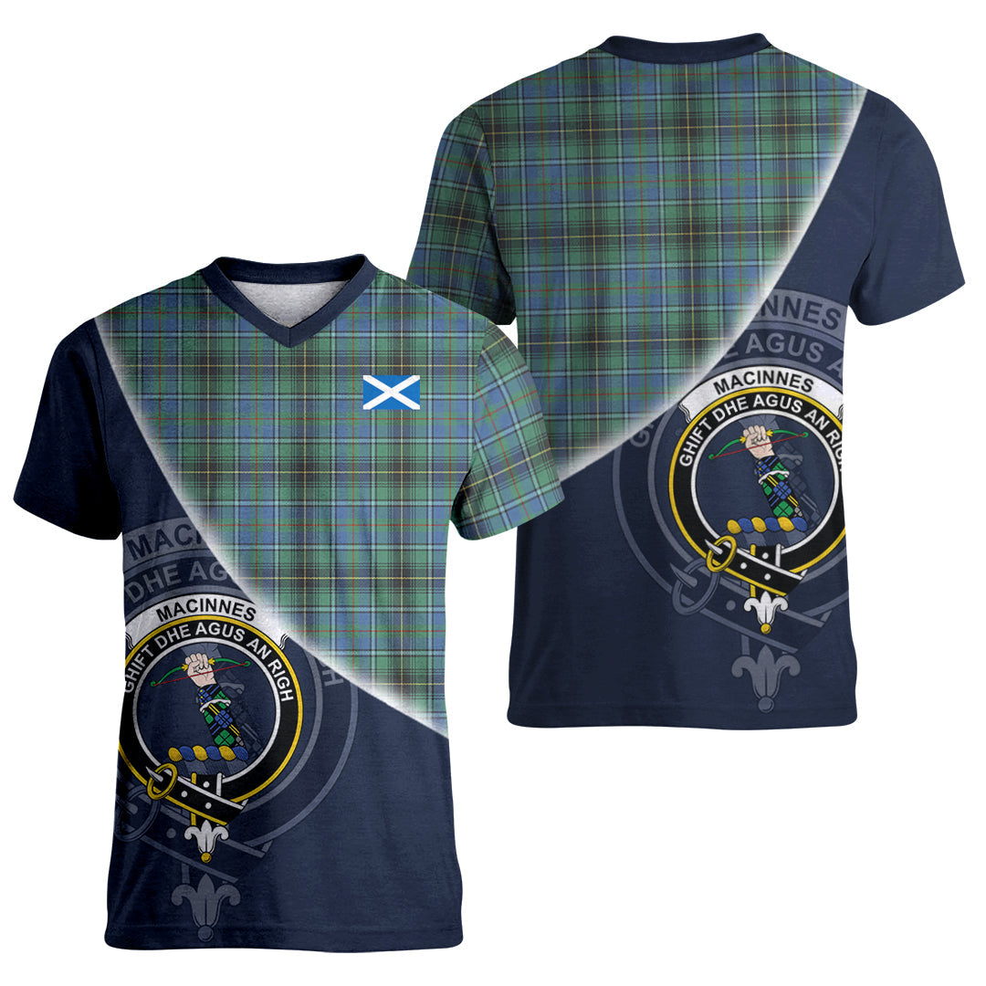 Printivon MacInnes Ancient Tartan Scottish Crest T Shirt