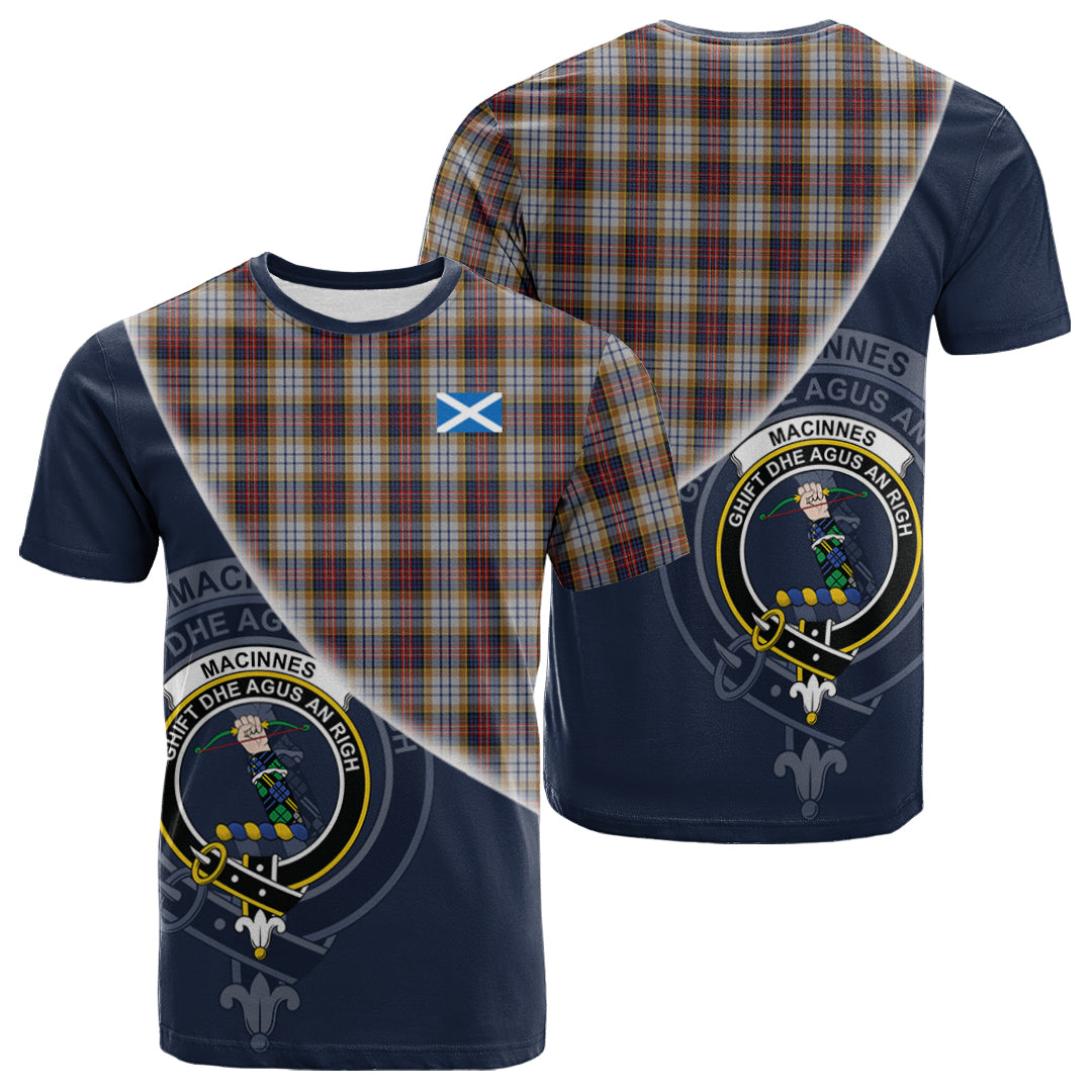 Printivon MacInnes Ancient Hunting Tartan Scottish Crest T Shirt