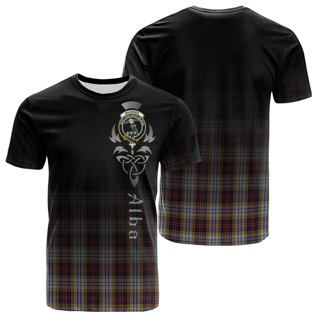Printivon MacInnes Ancient Hunting Tartan Crest Alba Celtic T Shirt