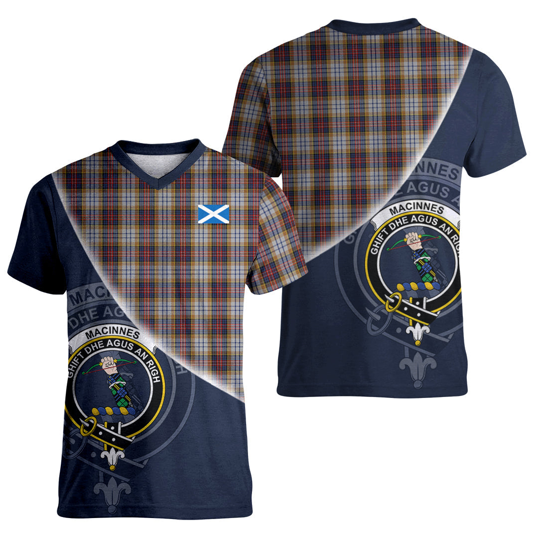 Printivon MacInnes Ancient Hunting Tartan Scottish Crest T Shirt