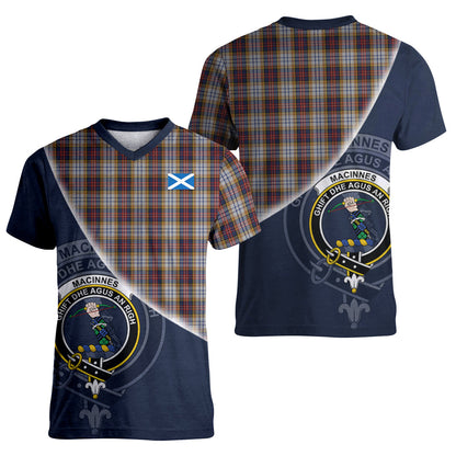Printivon MacInnes Ancient Hunting Tartan Scottish Crest T Shirt