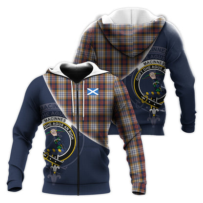 Printivon Macinnes Ancient Hunting Tartan Scottish Crest Hoodie