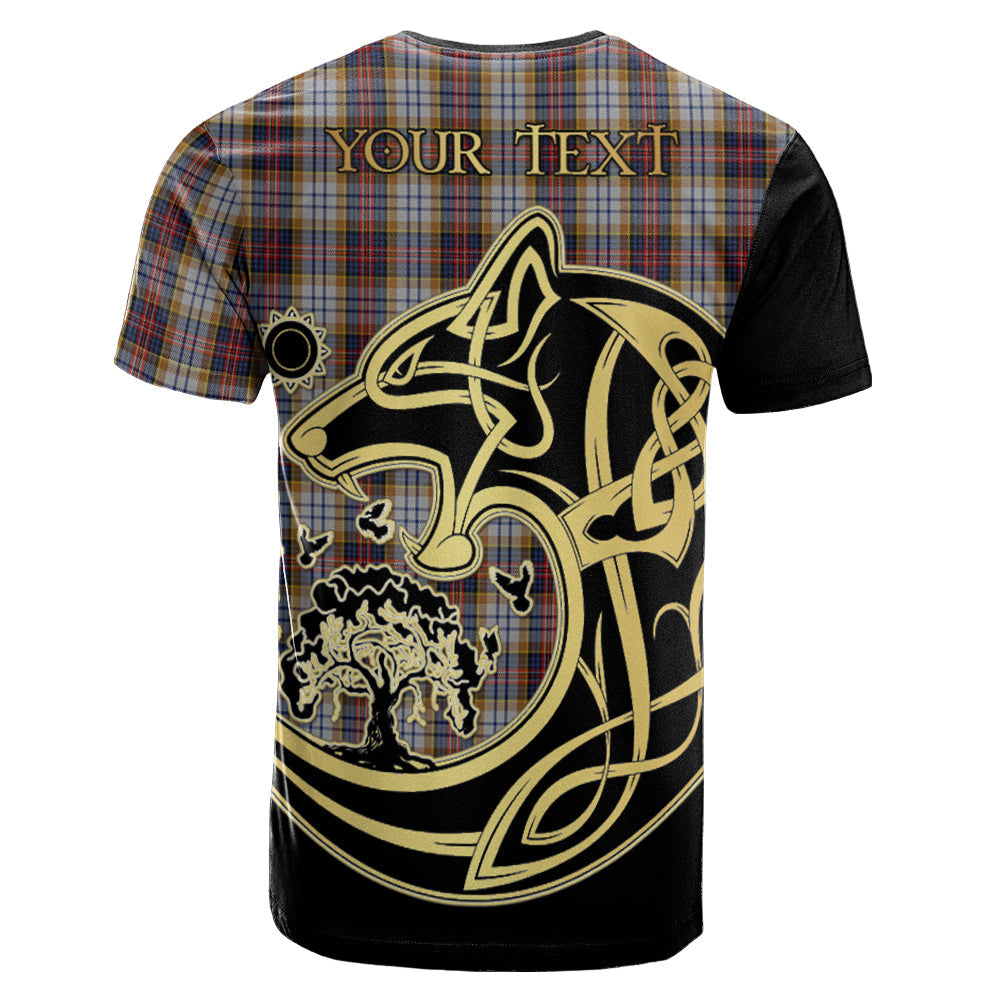 Printivon MacInnes Ancient Hunting Crest Celtic Wolf Tartan T Shirt Custom Your Text