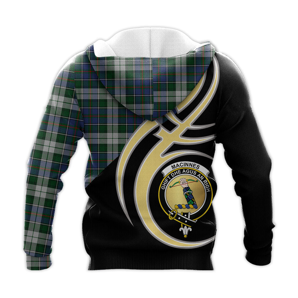 Printivon Macinnes Dress Clan Believe In Me Crest Tartan Knitted Hoodie Custom Your Text