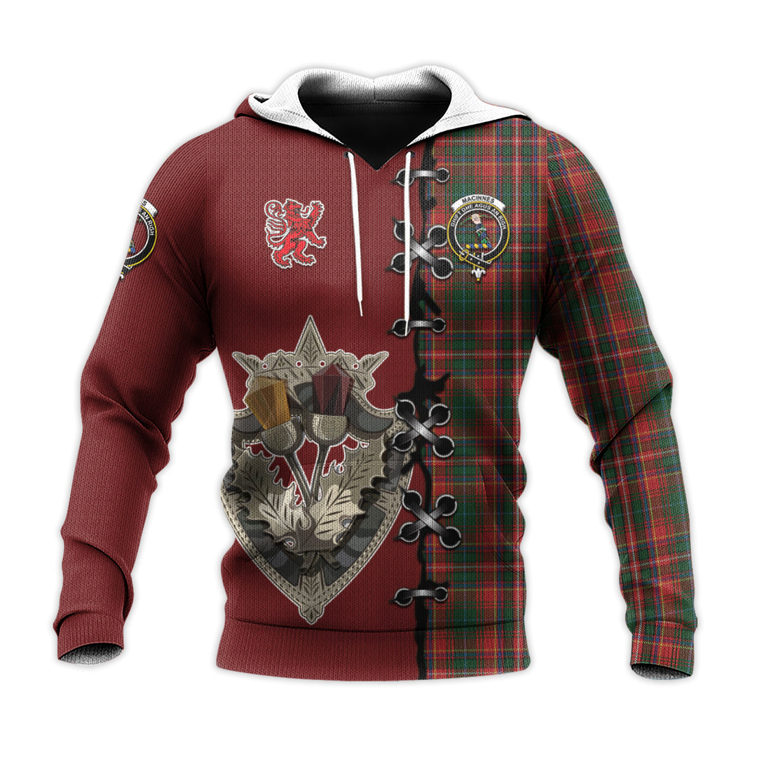 Printivon Macinnes Hastie Tartan Hoodie Lion Rampant And Celtic Thistle Style